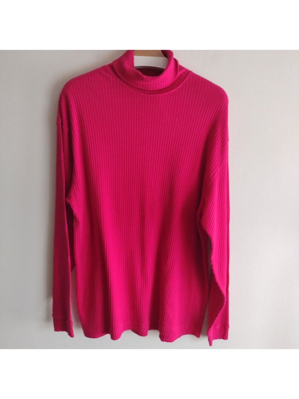 Vtg Gap Magenta Womens Turtleneck Sweater L 90s Deadstock Oversize Cozy Pullover